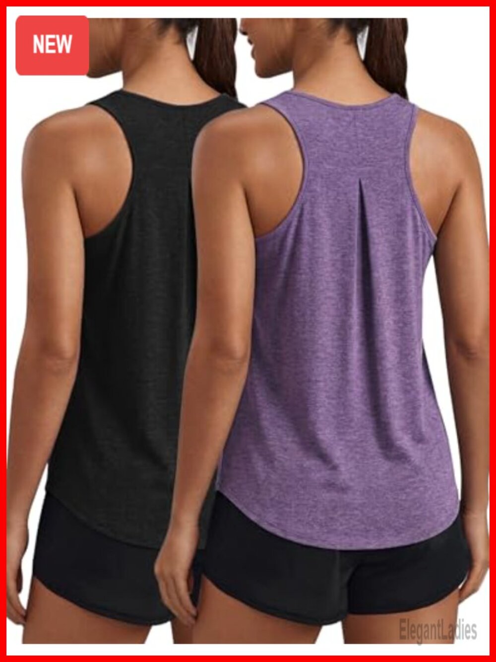 PINSPARK Workout Tank Top Racerback Loose Fit Quick Dry Women's Activewear